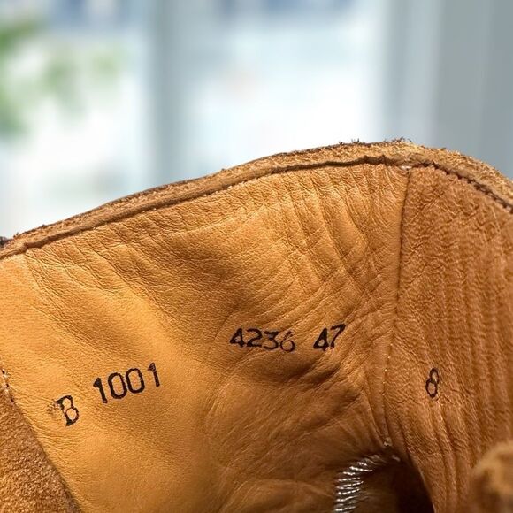 Anthropologie BASKE FRINGED WESTERN Handmade leather Goodyear Welt Boot Size 8 - Picture 13 of 15